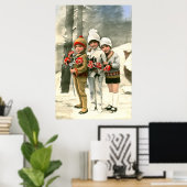 Drie jonge Franse kinderen  Poster (Thuiskantoor)