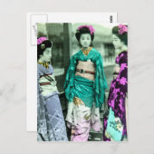  Drie Jonge Geisha in het Oude Japan Briefkaart (Voorkant / Achterkant)