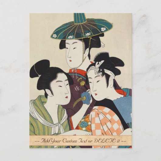 Drie jonge kabuki-acteurs Kitagawa, Utamaro-kunst Briefkaart (Voorkant)
