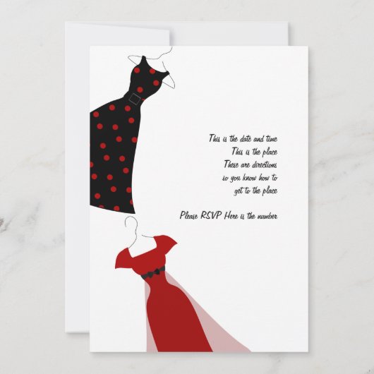 Drie jurken kaart (Achterkant)