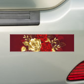 Drie juweelrozen bumpersticker (Op auto)