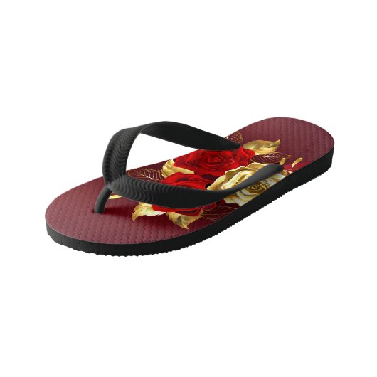 Drie juweelrozen kinder teenslippers (Schuin)