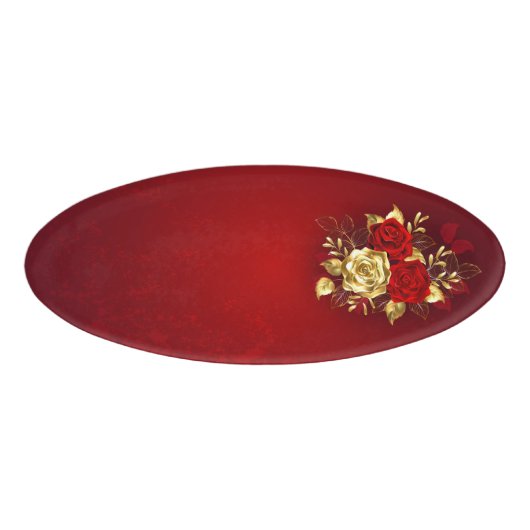 Drie juweelrozen naambadge (Voorkant)