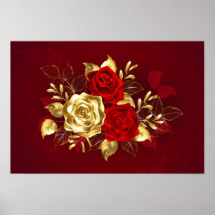 Drie juweelrozen poster