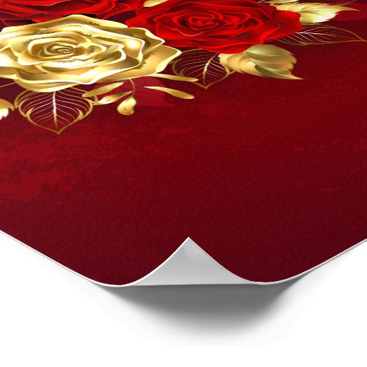 Drie juweelrozen poster (Hoek)