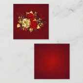 Drie juweelrozen vierkante visitekaartje (Voorkant / Achterkant)