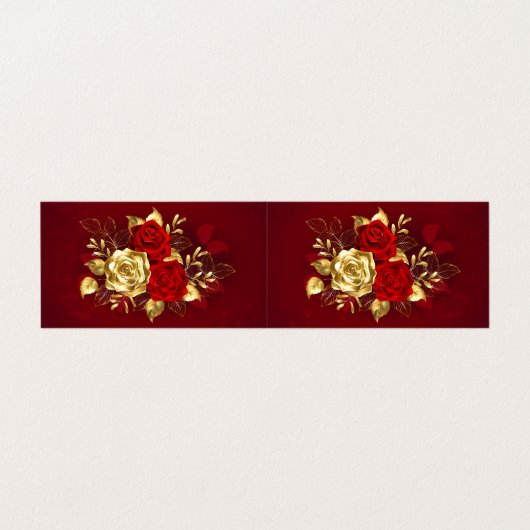 Drie juweelrozen visitekaartje (Buitenkant ongevouwen)