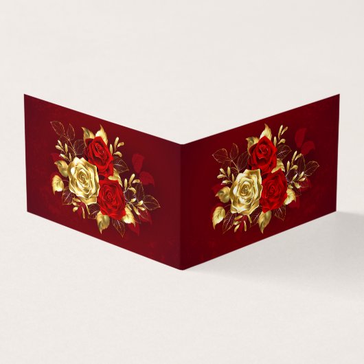 Drie juweelrozen visitekaartje (Buitenkant)