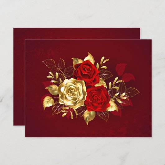 Drie juwelen Rozen Aankondiging (Voorkant / Achterkant)