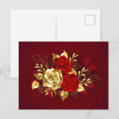 Drie juwelen Rozen Aankondigingskaart (Voorkant / Achterkant)