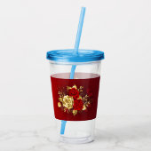 Drie juwelen Rozen Acryl Drinkbeker (Achterkant)