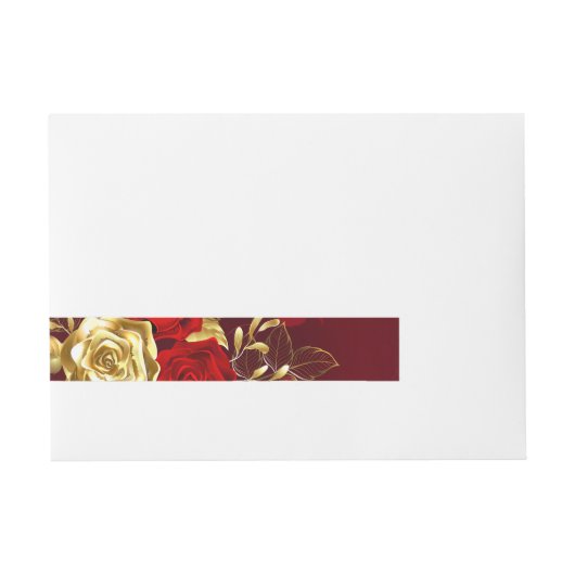 Drie juwelen Rozen Adreslabel Wikkel (Voorkant)