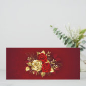 Drie juwelen Rozen Advieskaart (Staand voorkant)