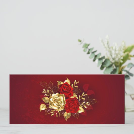 Drie juwelen Rozen Advieskaart (Staand voorkant)