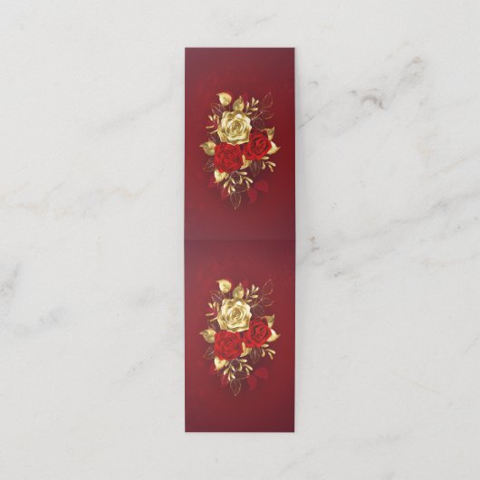 Drie juwelen Rozen Afsprakenkaart (Buitenkant ongevouwen)