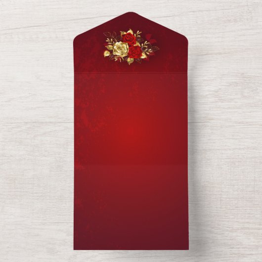 Drie juwelen Rozen All In One Uitnodiging (Binnen)