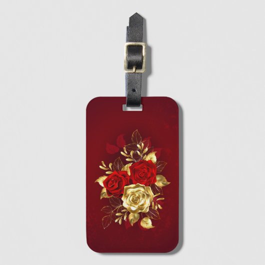 Drie juwelen Rozen Bagagelabel (Voorkant (verticaal))