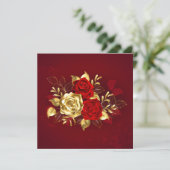 Drie juwelen Rozen Bedankkaart (Staand voorkant)