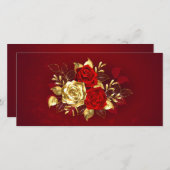 Drie juwelen Rozen Bedankkaart (Voorkant / Achterkant)