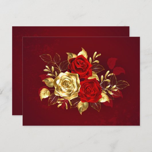 Drie juwelen Rozen Briefkaart (Voorkant / Achterkant)