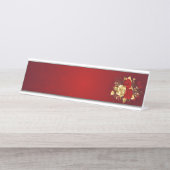 Drie juwelen Rozen Bureau Naambordje (Voorkant)