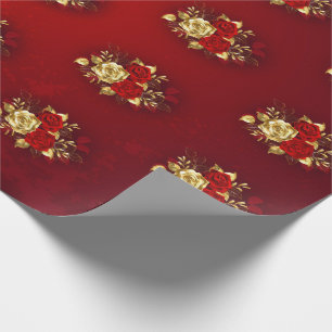 Drie juwelen Rozen Cadeaupapier