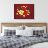 Drie juwelen Rozen Canvas Afdruk (Insitu (Slaapkamer))