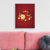 Drie juwelen Rozen Canvas Afdruk (Insitu (Woonkamer))