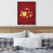Drie juwelen Rozen Canvas Afdruk (Insitu (Slaapkamer))