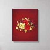 Drie juwelen Rozen Canvas Afdruk (Voorkant)
