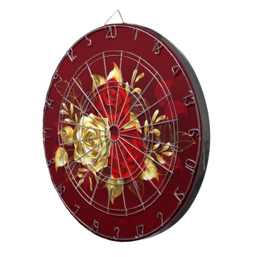 Drie juwelen Rozen Dartbord (Voorkant Rechts)