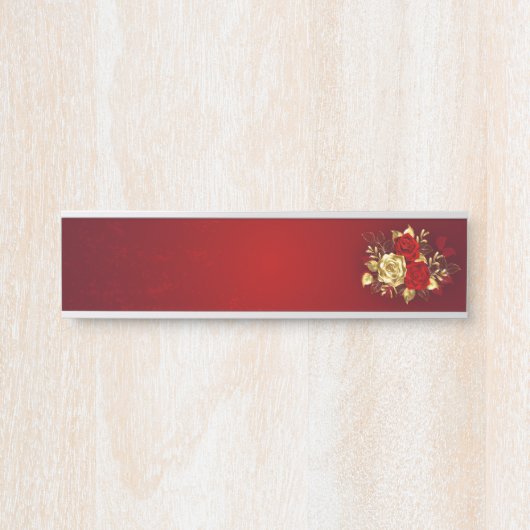 Drie juwelen Rozen Deurbordje (Voorkant)