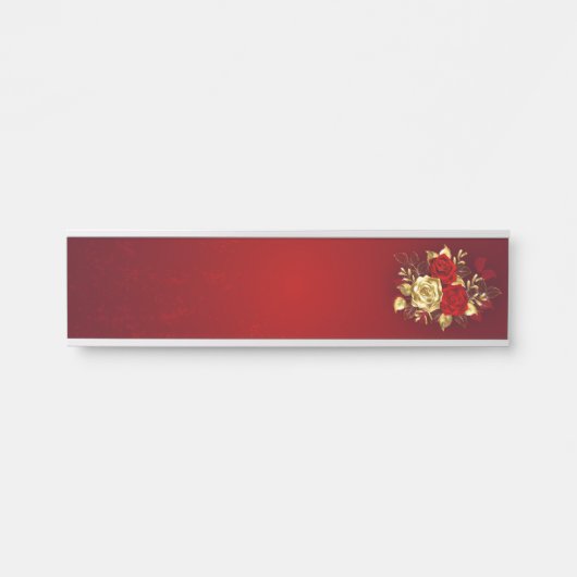 Drie juwelen Rozen Deurbordje (Voorkant)