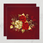 Drie juwelen Rozen Feestdagenkaart (Voorkant / Achterkant)