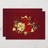 Drie juwelen Rozen Feestdagenkaart (Voorkant / Achterkant)