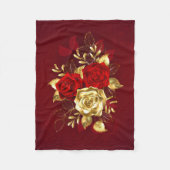 Drie juwelen Rozen Fleece Deken (Voorkant)
