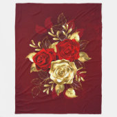 Drie juwelen Rozen Fleece Deken (Voorkant)