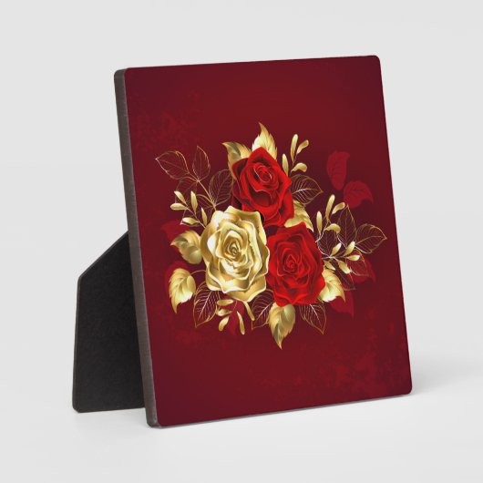 Drie juwelen Rozen Fotoplaat (Voorkant)