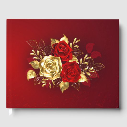 Drie juwelen Rozen Gastenboek (Voorkant)