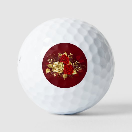 Drie juwelen Rozen Golfballen (Voorkant)