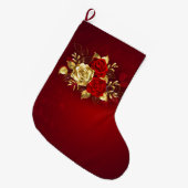 Drie juwelen Rozen Grote Kerstsok (Voorkant (Hangend))