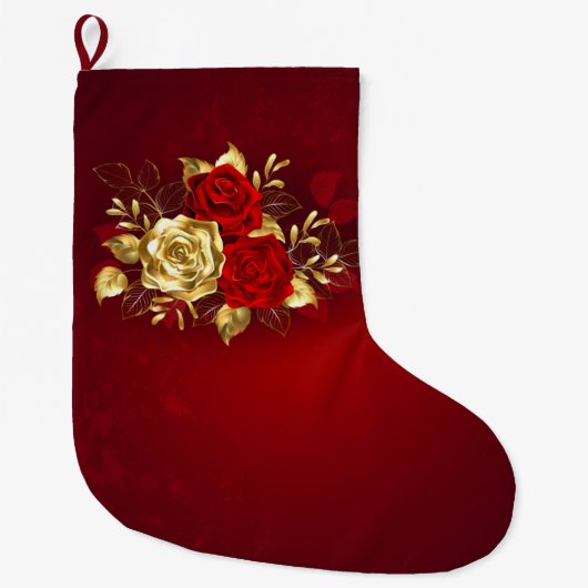 Drie juwelen Rozen Grote Kerstsok (Voorkant)