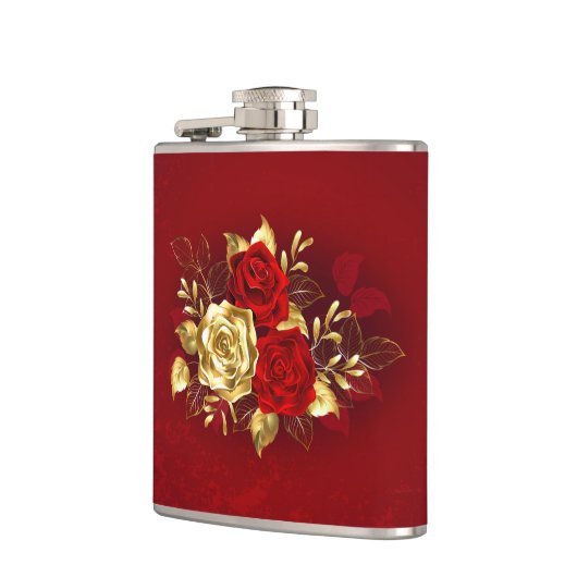 Drie juwelen Rozen Heupfles (Links)