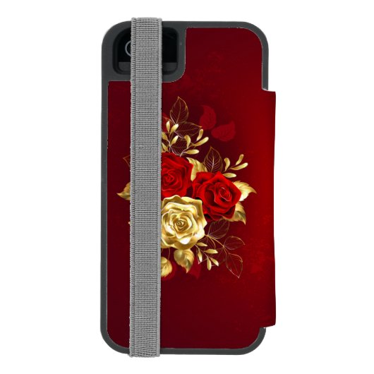 Drie juwelen Rozen Incipio iPhone Portemonnee Hoesje (Agenda Achterkant)