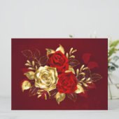Drie juwelen Rozen Kaart (Staand voorkant)