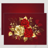 Drie juwelen Rozen Kaart (Voorkant / Achterkant)