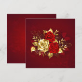 Drie juwelen Rozen Kaart (Voorkant / Achterkant)