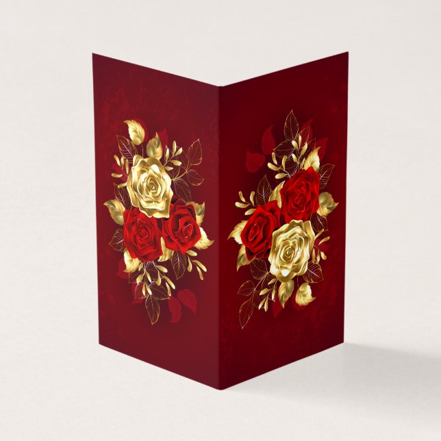 Drie juwelen Rozen Kaart (Buitenkant)