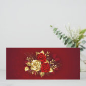 Drie juwelen Rozen Kaart (Staand voorkant)