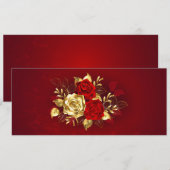 Drie juwelen Rozen Kaart (Voorkant / Achterkant)